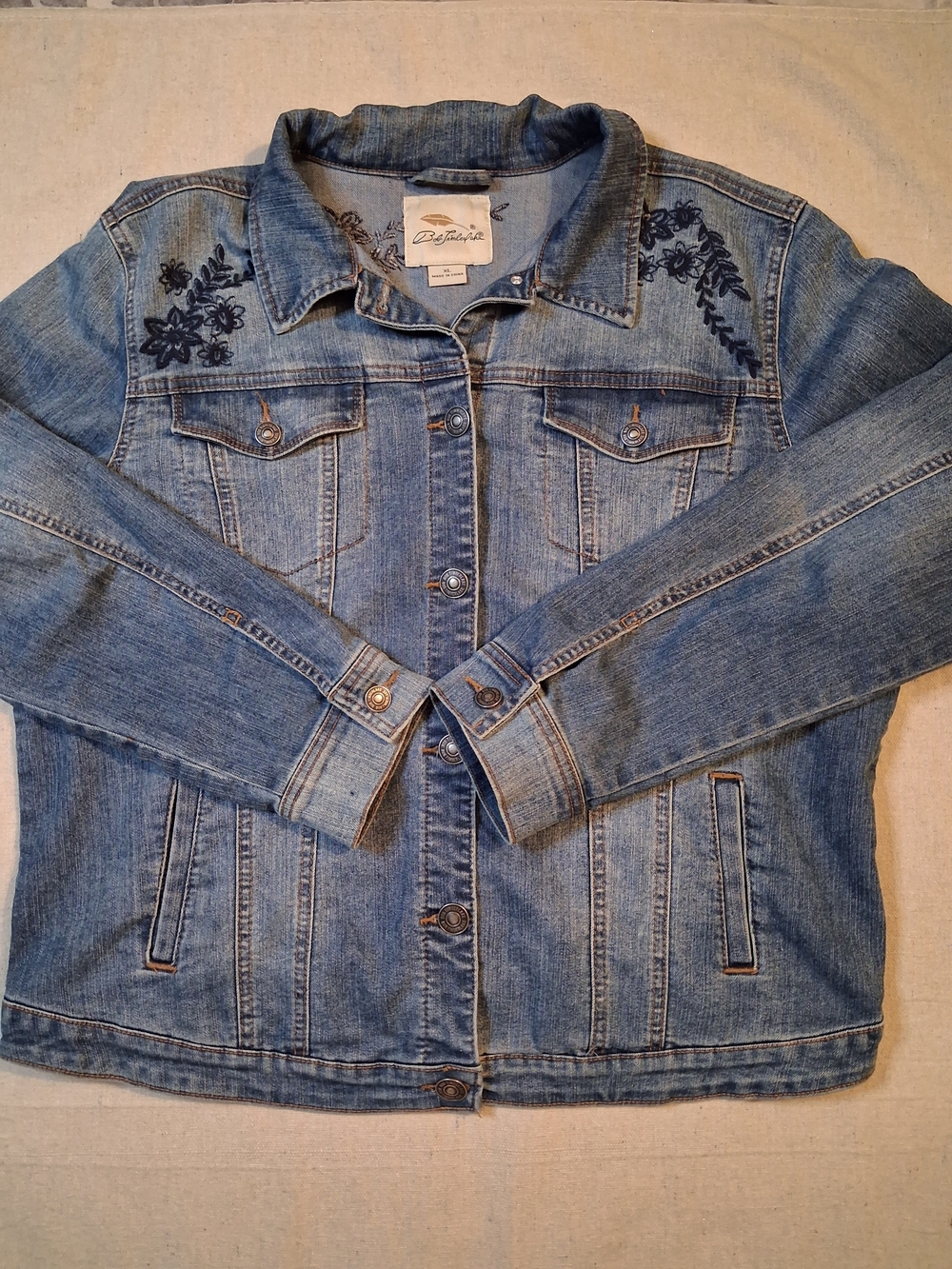 Bob Timberlake Embroidered Denim Jacket Women's Size XL